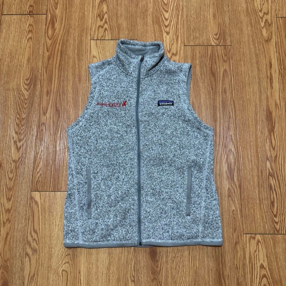 Patagonia Women's Better Sweater Vest Small Full Zip Embroidered Boeing Gray
